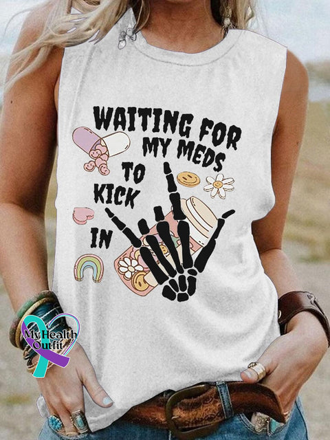 Women’s Mental Health Awareness Rock Print Cotton Tank Top White / S