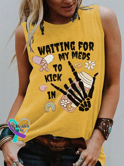 Women’s Mental Health Awareness Rock Print Cotton Tank Top Yellow / S