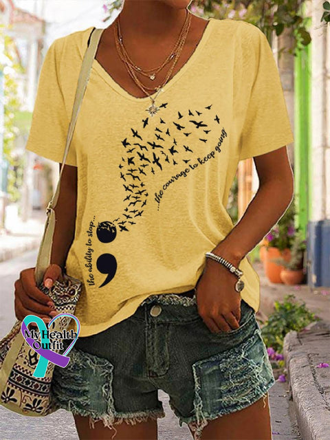 Women’s Mental Health Casual T-Shirt Yellow / S