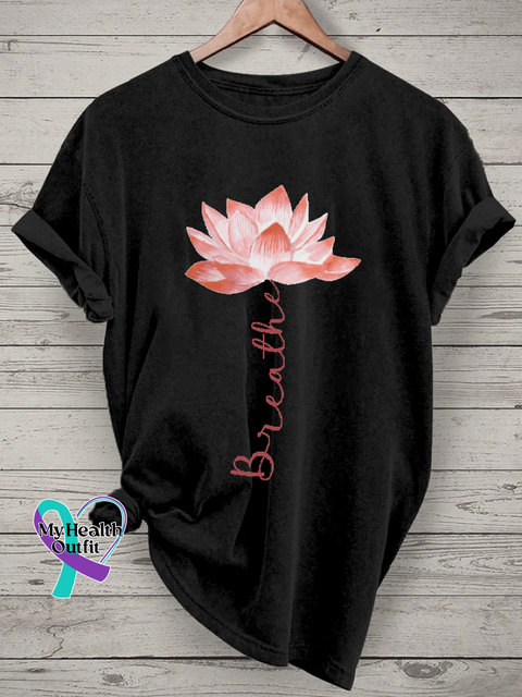 Women’s Mental Health Floral Print Casual T-Shirt Black / S