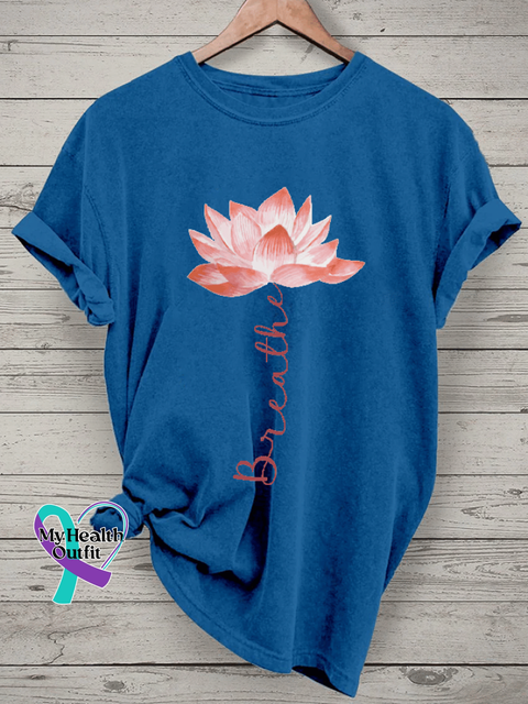 Women’s Mental Health Floral Print Casual T-Shirt Blue / S