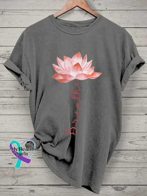 Women’s Mental Health Floral Print Casual T-Shirt Grey / S