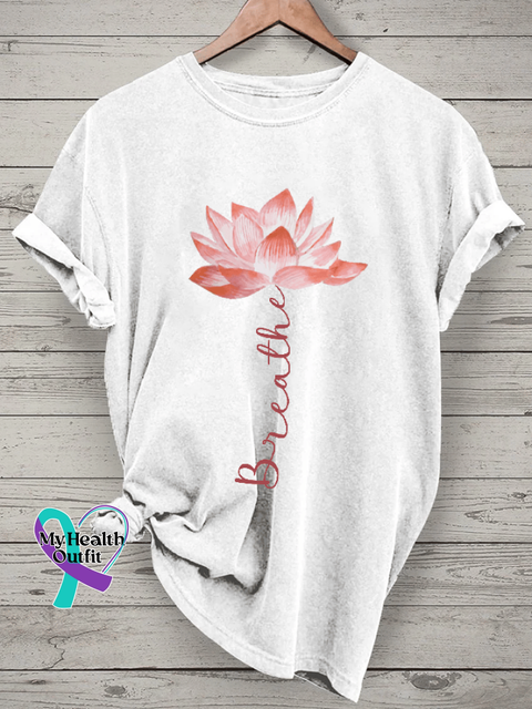 Women’s Mental Health Floral Print Casual T-Shirt White / S