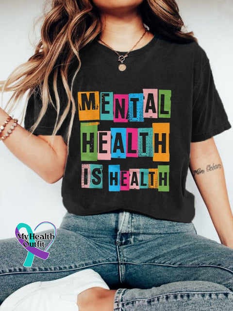 Women’s Mental Health Is Awareness Printed Tee Black / S