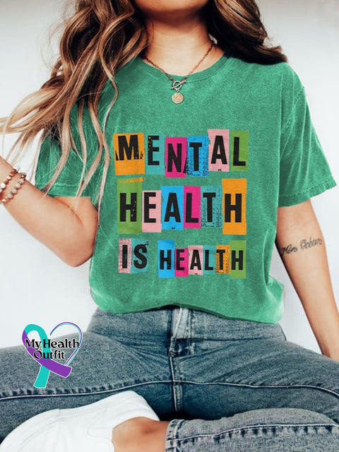 Women’s Mental Health Is Awareness Printed Tee Green / S