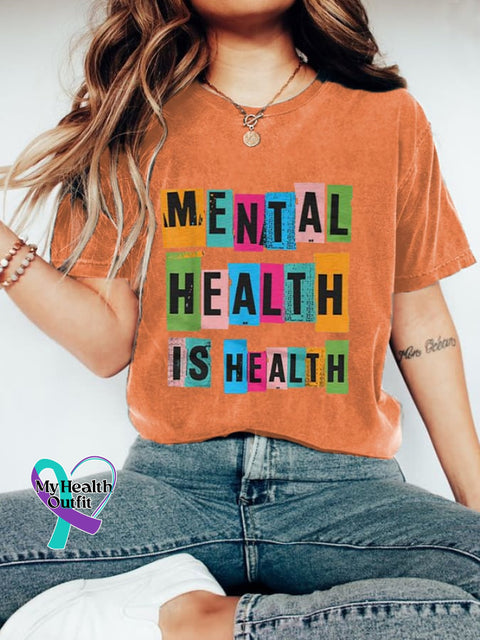 Women’s Mental Health Is Awareness Printed Tee Orange / S