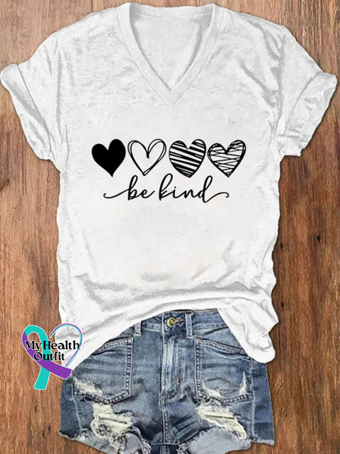 Women’s Mental Health Matters Be Kind Casual T-Shirt White / S