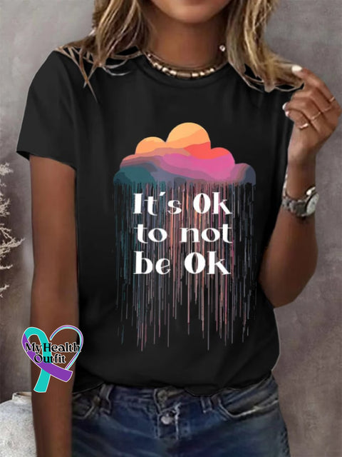 Women’s Mental Health Matters End The Stigma Awareness Print T-Shirt Black / S