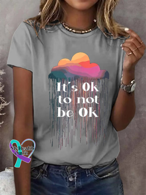 Women’s Mental Health Matters End The Stigma Awareness Print T-Shirt Grey / S