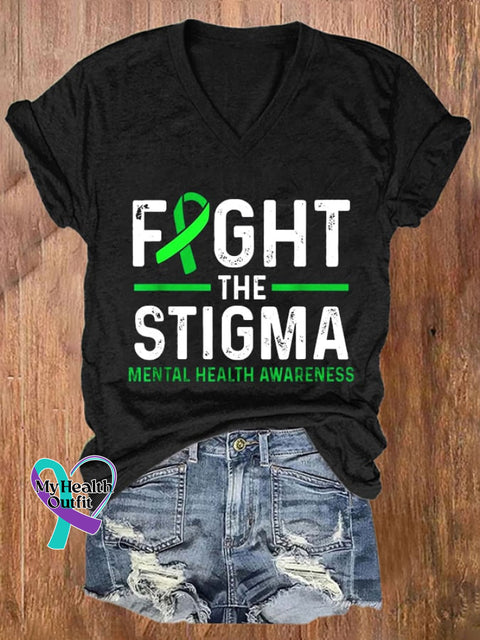 Women’s Mental Health Print Casual T-Shir Black / S