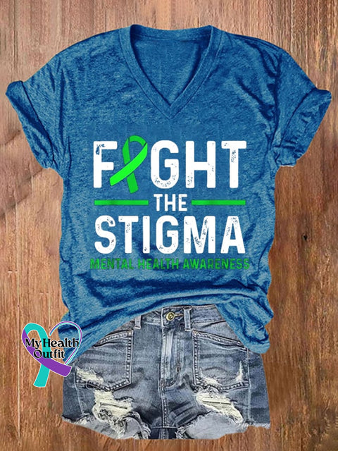 Women’s Mental Health Print Casual T-Shir Blue / S