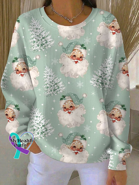 Women’s Merry Christmas Print Casual Hoodie Green / S