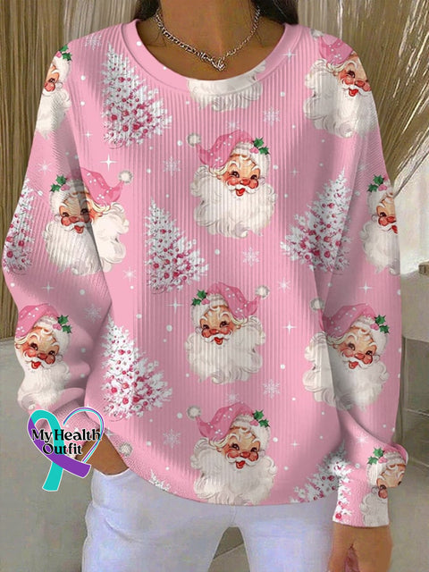 Women’s Merry Christmas Print Casual Hoodie Pink / S