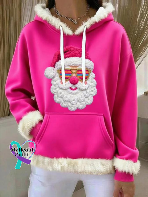 Women’s Merry Christmas With Christ Print Hooded Sweatshirt Multicolor / S