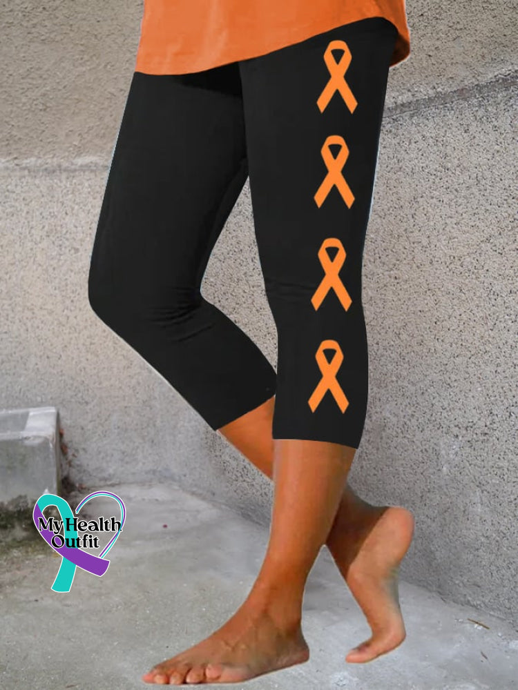 Women’s Multiple Sclerosis Awareness Cropped Leggings Black / S
