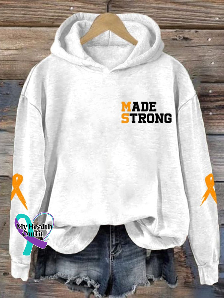 Women’s Multiple Sclerosis Awareness Made Strong Printed Casual Sweatshirt White / S