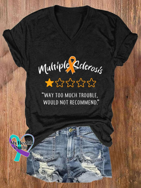 Women’s Multiple Sclerosis Awareness Print T-Shirt Black / S