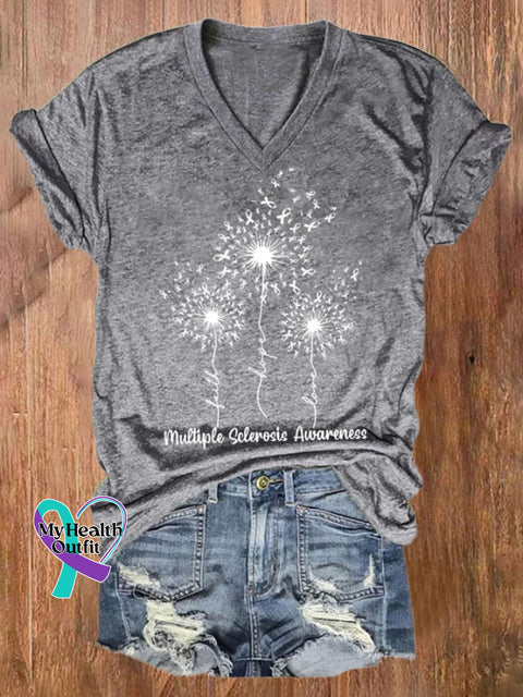 Women’s Multiple Sclerosis Awareness Print T-Shirt Grey / S