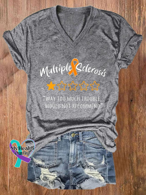 Women’s Multiple Sclerosis Awareness Print T-Shirt Grey / S