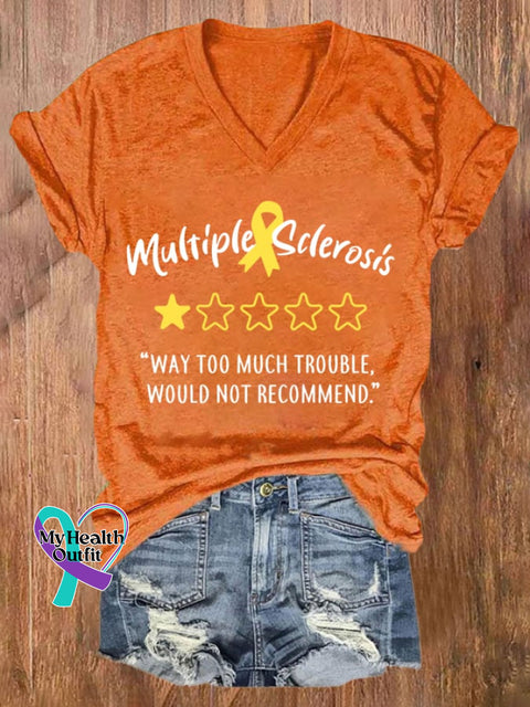 Women’s Multiple Sclerosis Awareness Print T-Shirt Orange / S