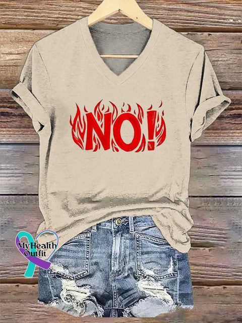 Women’s No V-neck Casual T-Shirt Sand / S