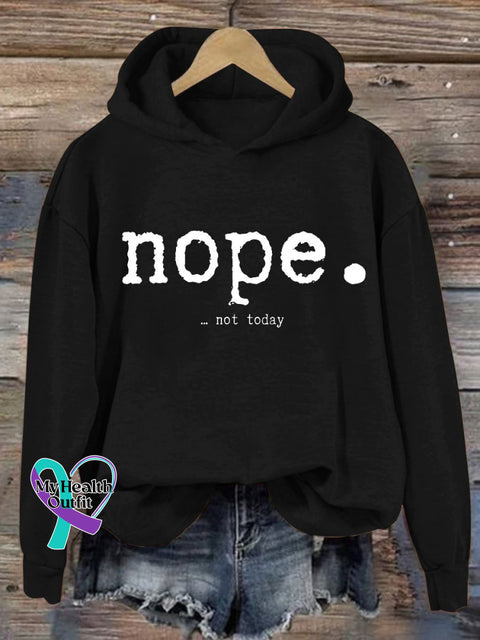Women’s Nope Funny Letter Print Casual Sweatshirt Black / S
