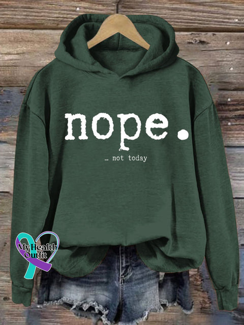 Women’s Nope Funny Letter Print Casual Sweatshirt Green / S