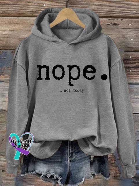 Women’s Nope Funny Letter Print Casual Sweatshirt Grey / S