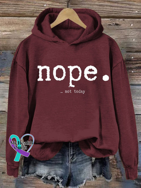 Women’s Nope Funny Letter Print Casual Sweatshirt Maroon / S