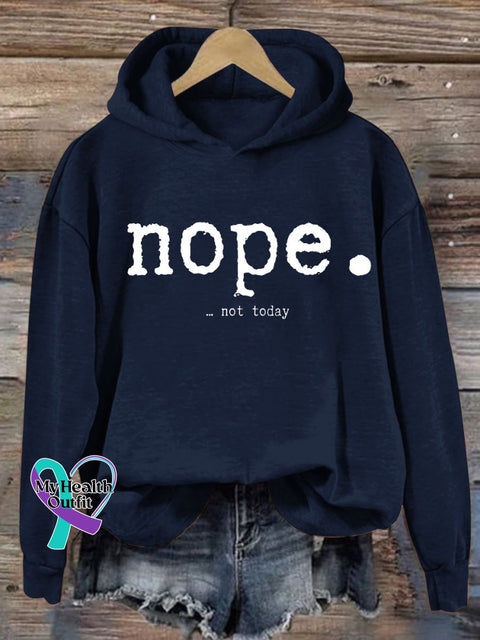 Women’s Nope Funny Letter Print Casual Sweatshirt Navyblue / S