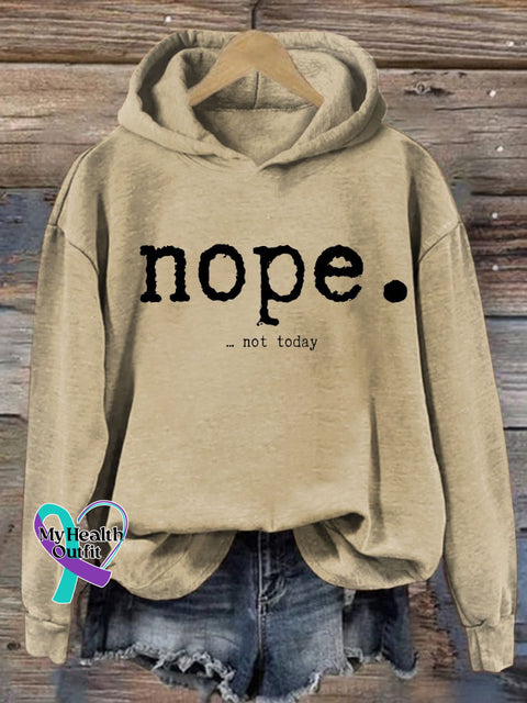 Women’s Nope Funny Letter Print Casual Sweatshirt Sand / S