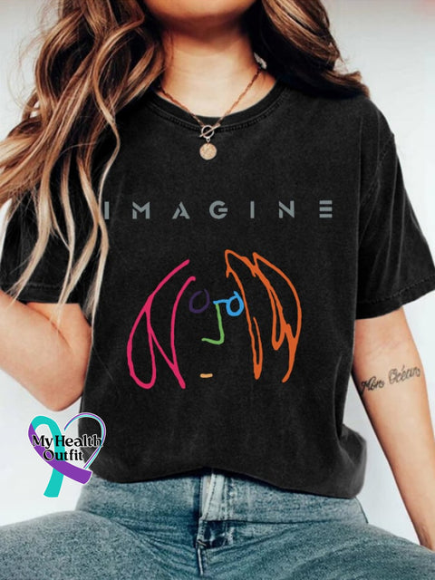 Women’s Old Hippies Print Casual T-Shirt Black / S