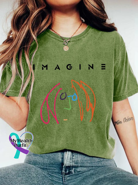 Women’s Old Hippies Print Casual T-Shirt Green / S