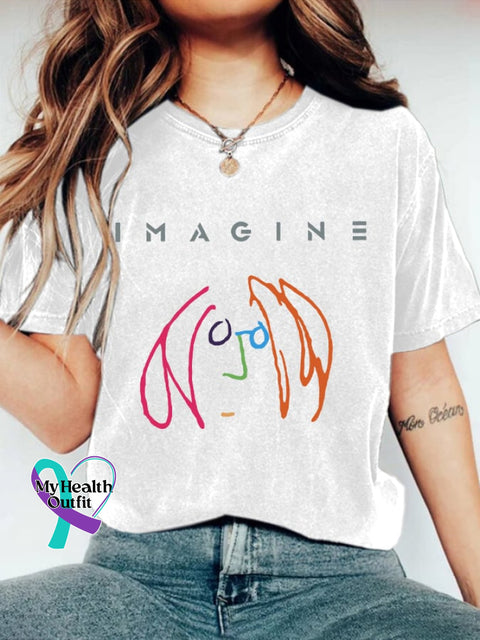 Women’s Old Hippies Print Casual T-Shirt White / S