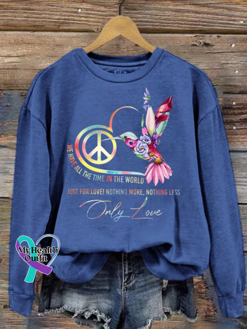 Women’s Only Love Hippie Print Sweatshirt Blue / S