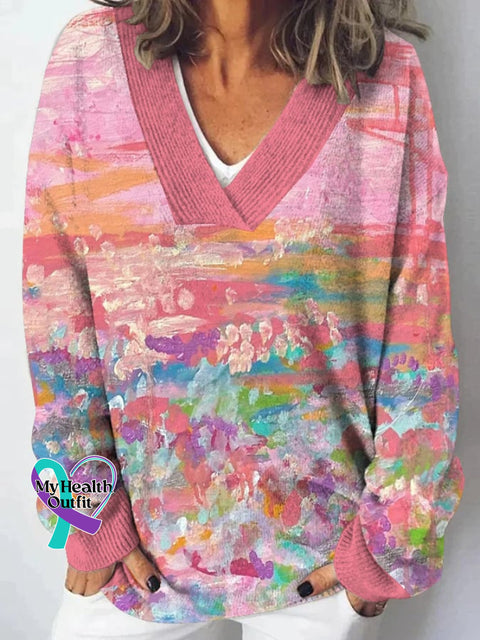 Women’s Pink Breast Cancer Canvas Knitted Top / S