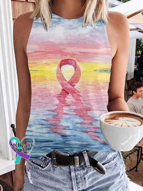 Women’s Pink October Breast Art Tank Top Colorful / S