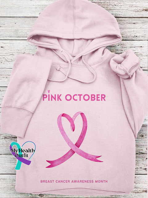 Women’s Pi̇nk October Breast Cancer Awareness Month Hooded Sweatshirt Pink / S