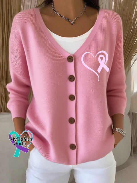 Women’s Pink Print Knitted Cardigan Picture 1 / S