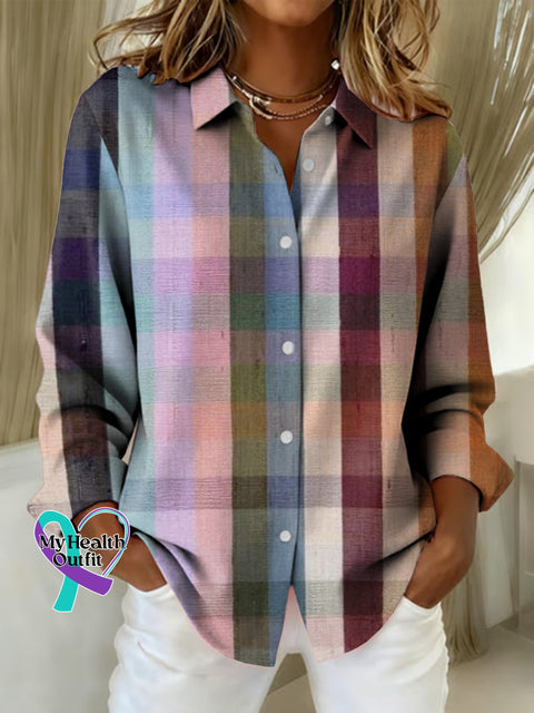 Women’s Plaid Print Casual Cotton Shirt Multicolor / S