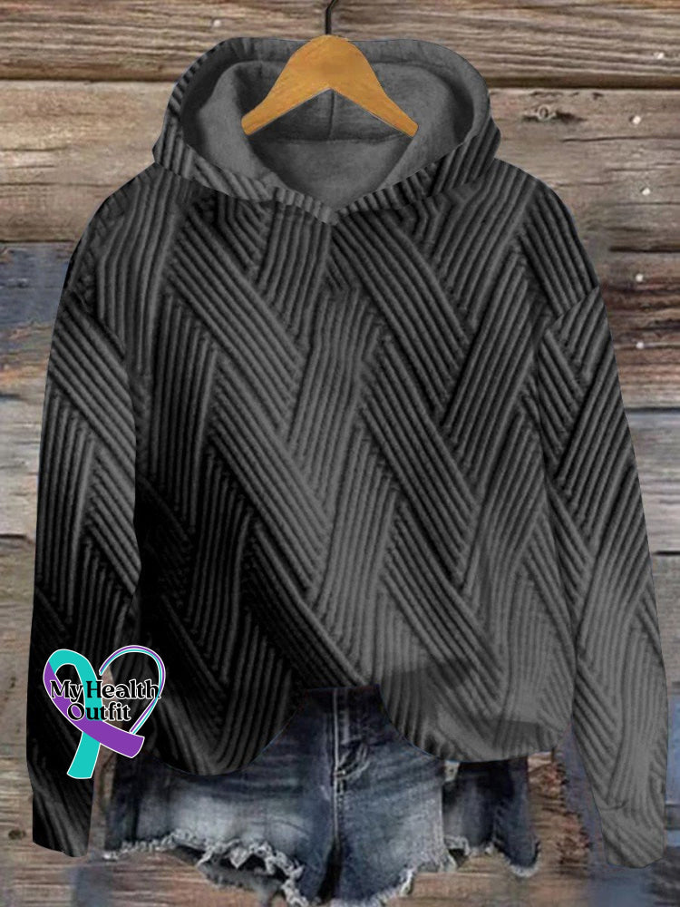 Women’s Plaid Print Casual Hoodie Sweatshirt Black / S