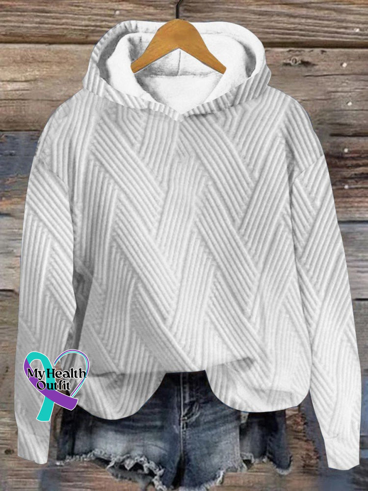Women’s Plaid Print Casual Hoodie Sweatshirt White / S