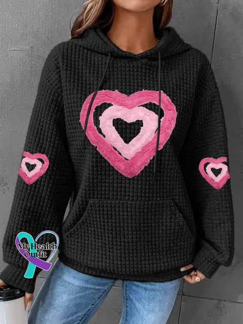 Women’s Printed Long Sleeve Hoodie Black / S