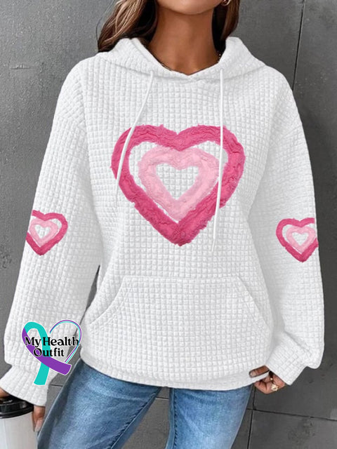 Women’s Printed Long Sleeve Hoodie White / S