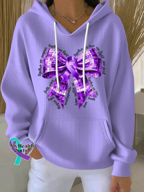 Women’s Purple Alzheimer Awareness Print Casual Hoodie Sweatshirt LightPurple / S
