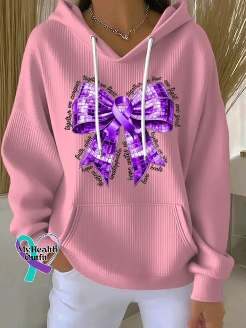 Women’s Purple Alzheimer Awareness Print Casual Hoodie Sweatshirt Pink / S