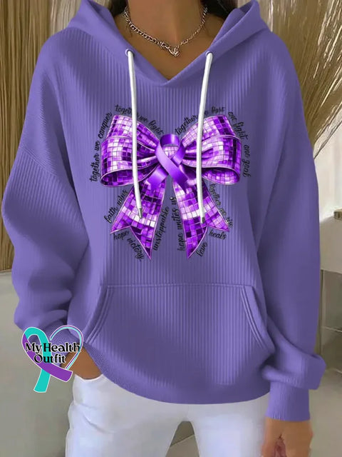 Women’s Purple Alzheimer Awareness Print Casual Hoodie Sweatshirt Purple / S