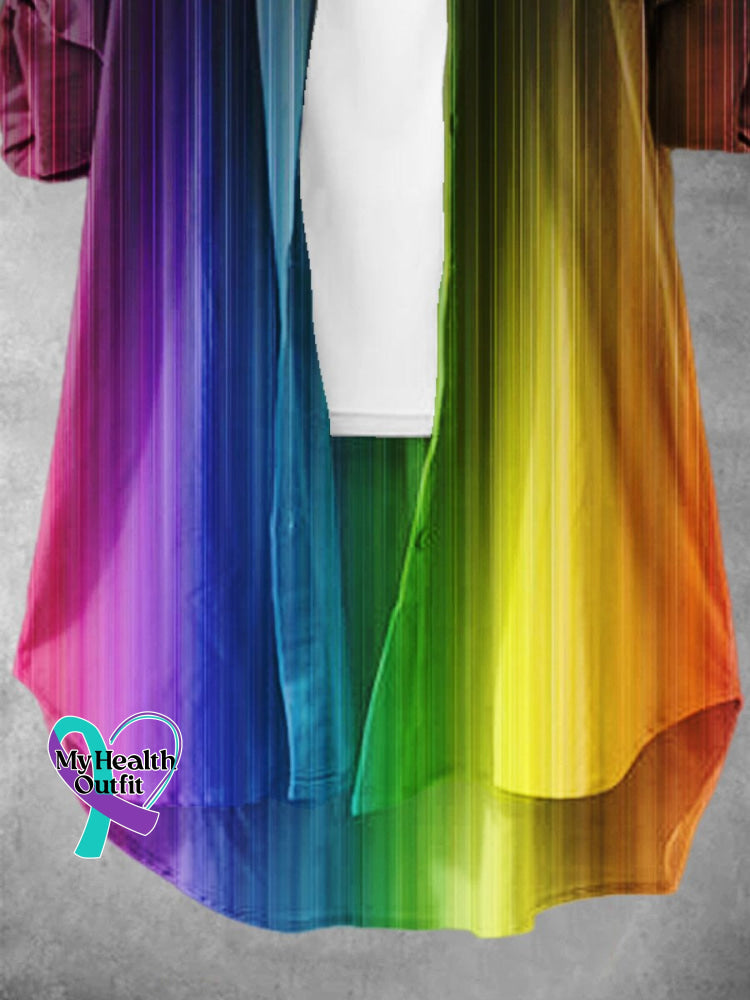 Women’s Rainbow Gradient Lgbt Art Print Dress