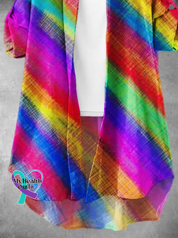 Women’s Rainbow Gradient Lgbt Art Print Dress