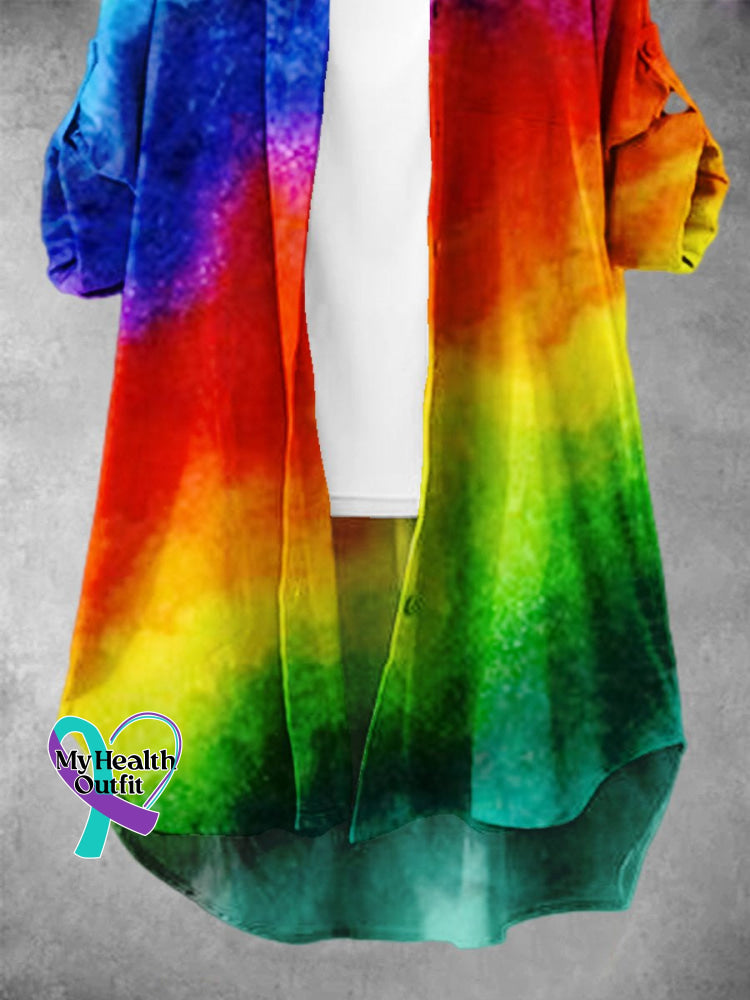 Women’s Rainbow Gradient Lgbt Art Print Dress